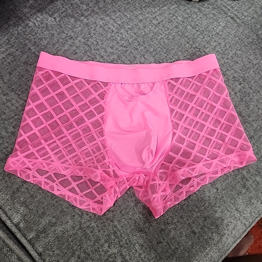Arjen Kroos PINK Sexy Mesh Netting Boxer Brief Underwear Sz M